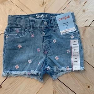 Cat & Jack Toddler Floral Denim Shorts